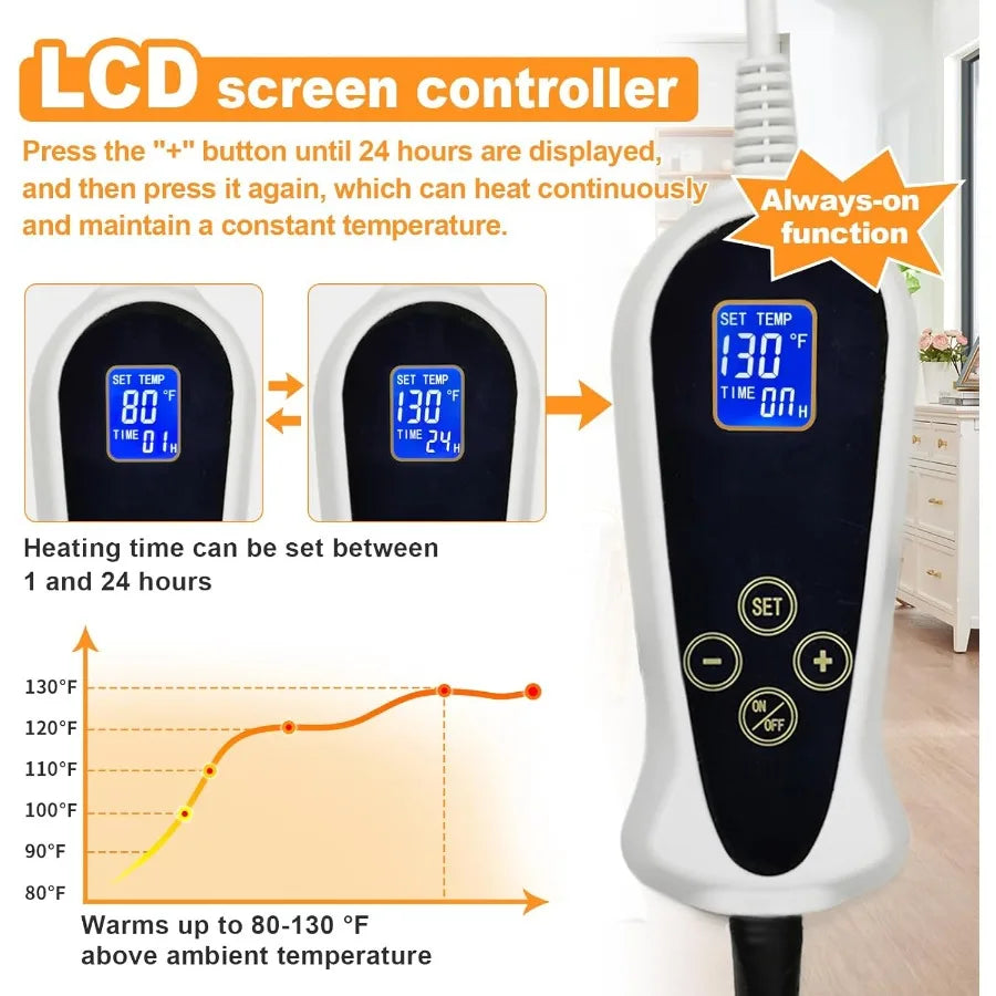 Extra Large Dog Heating Pad 47×30in Waterproof/Temperature Control