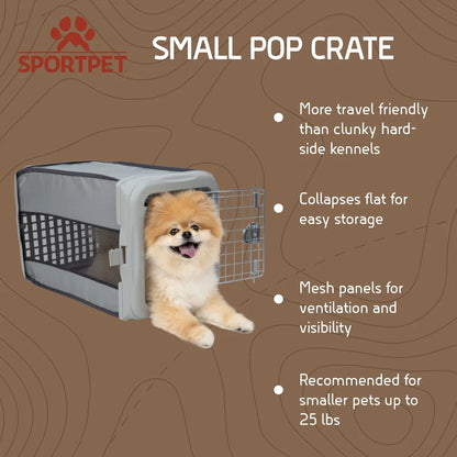 Portable Travel Crate with Metal Gate Mesh Ventilation