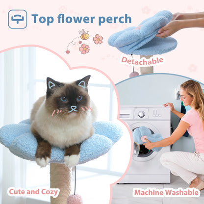 Flower Cat Tree/Hammock/Sisal Scratching Posts/Pink Perch
