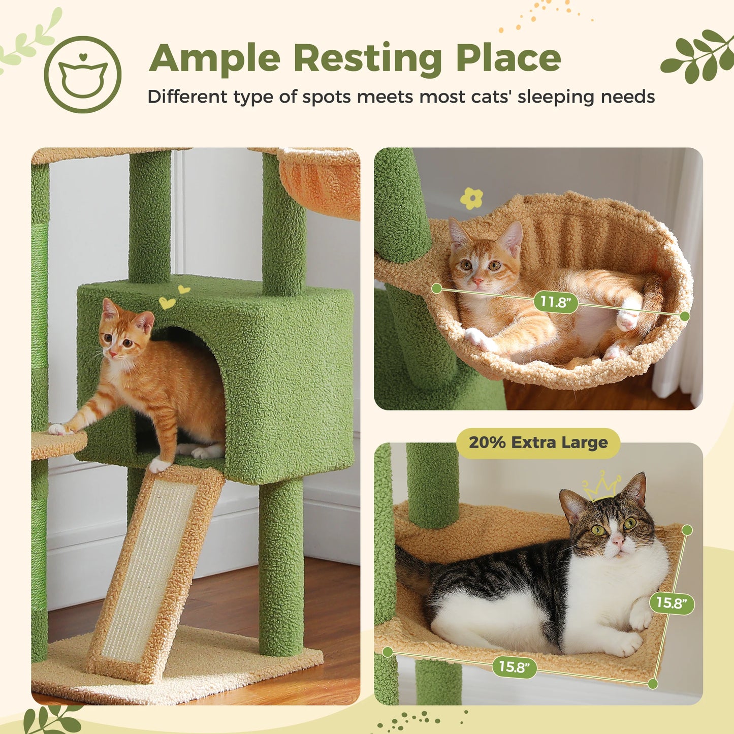 Cactus Tower Adjustable Height/Condo/Hammock/Scratching Post
