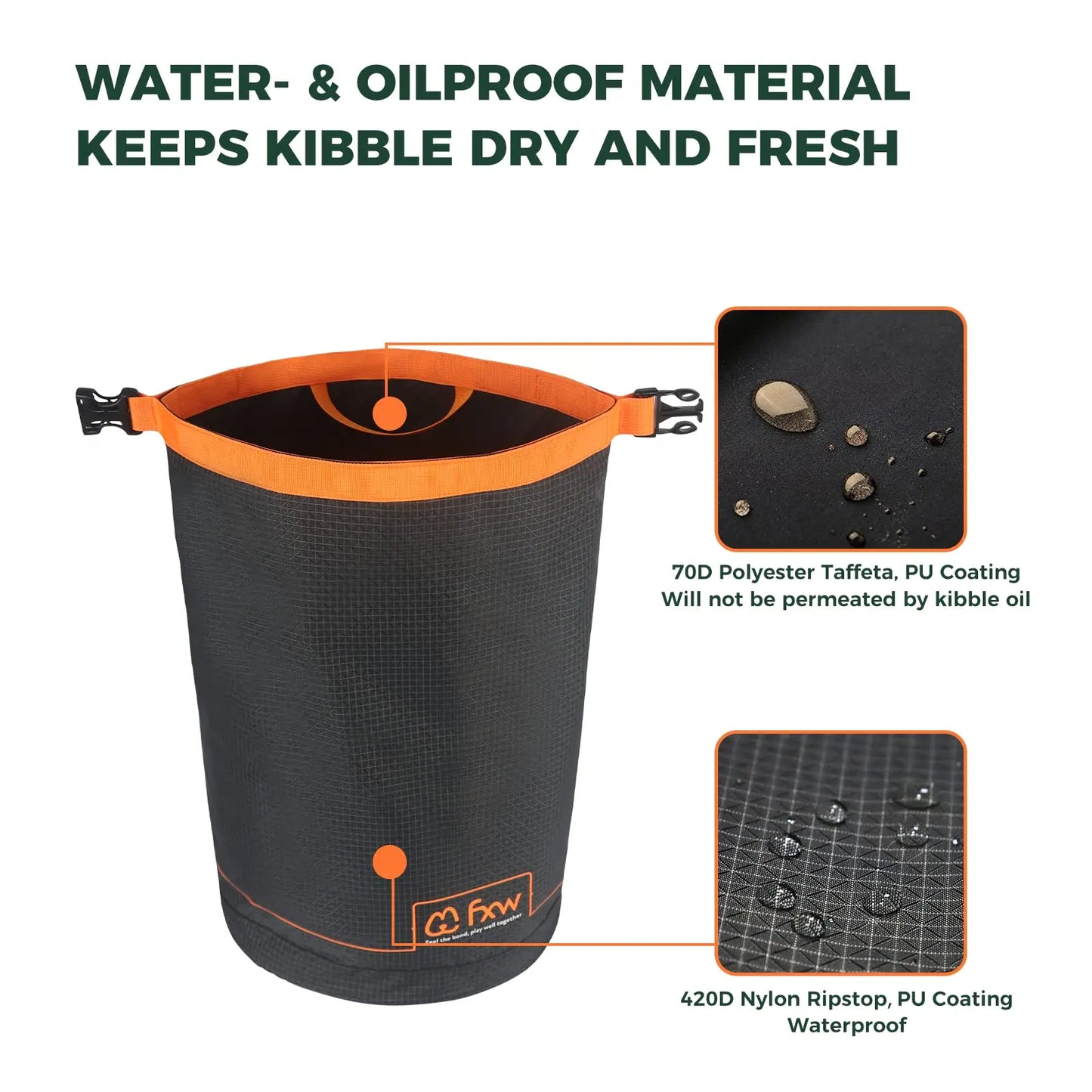 Large Capacity for Travel Kibble Storage