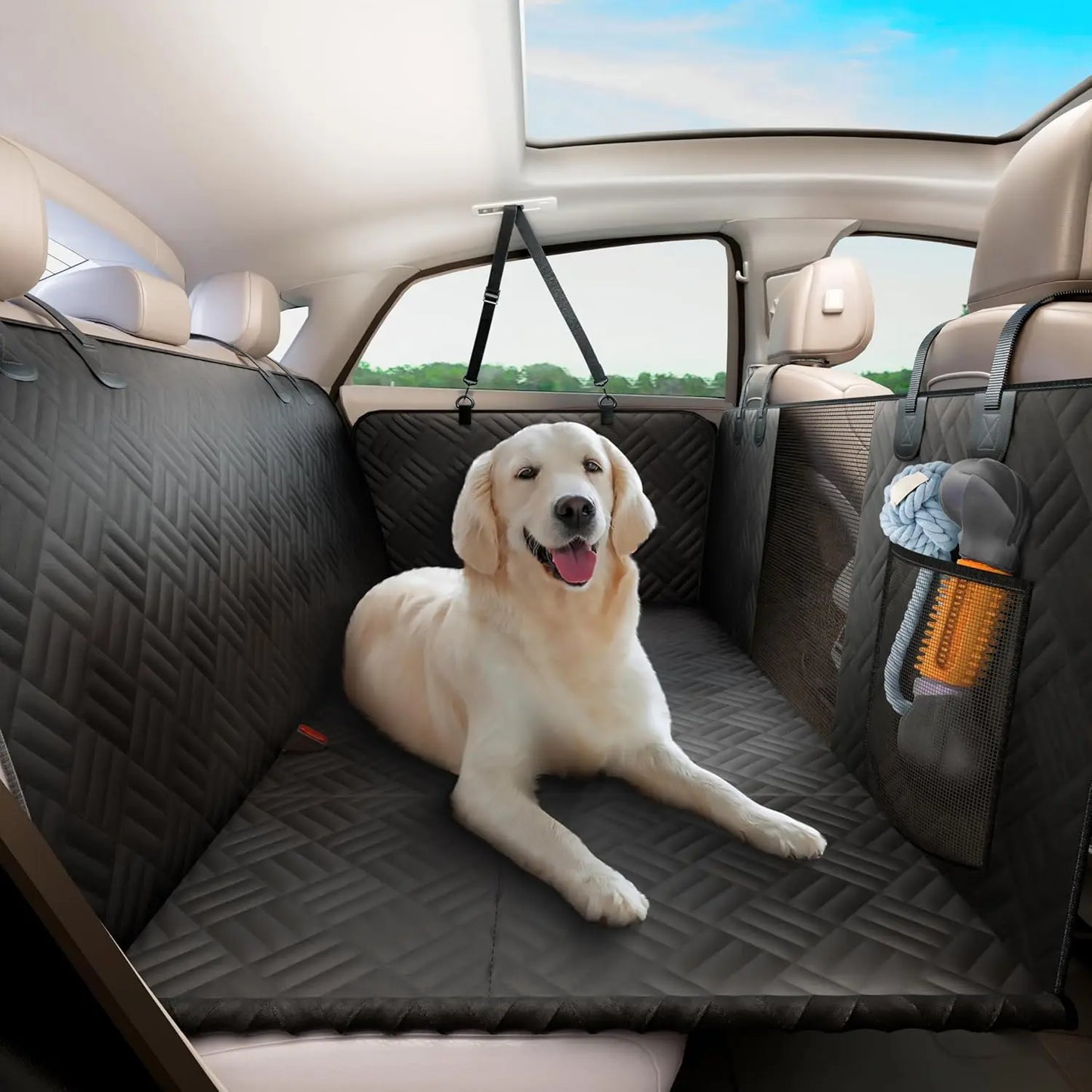 Car Rear Seat Cover, Heavy-Duty Anti-Scratch Washable