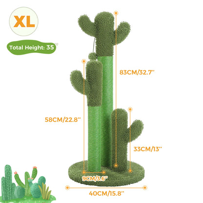 Cactus Cat Scratching Post Interactive Dangling Ball