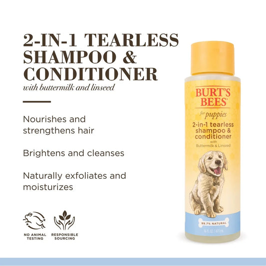 Natural Tearless 2-in-1 Dog Shampoo Conditioner Nourishing Gentle