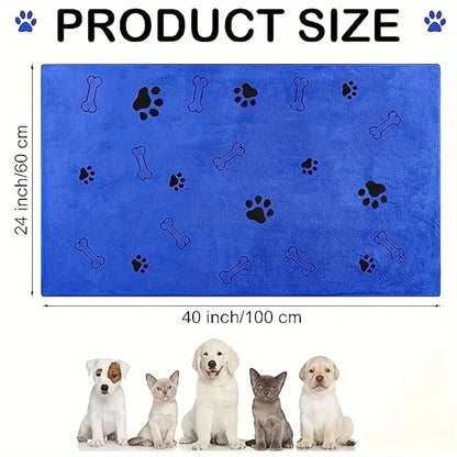 2pcs Soft Microfiber Absorbent Pet Bath & Grooming Towels