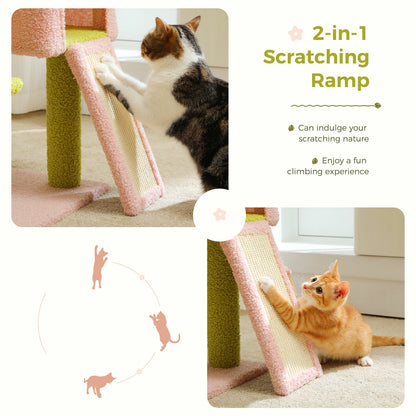 Multi-Level Flower Cat Tree Tower with Scratch Posts
