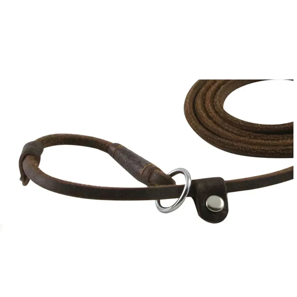 Genuine Adjustable Leather Slip Dog Leash Lightweight