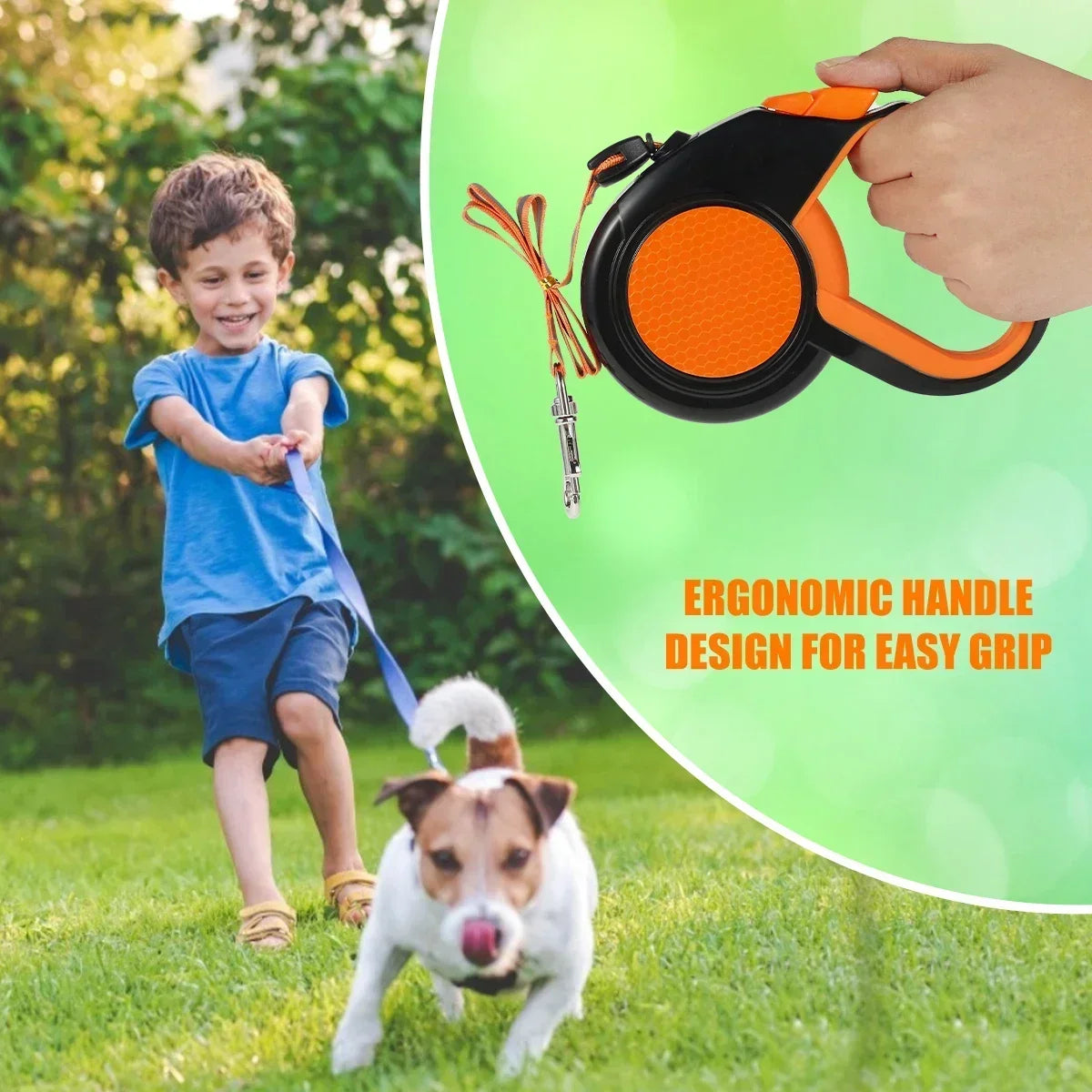 Retractable Dog Leash Reflective Non-Slip Handle