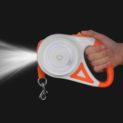 Automatic Retractable Dog Leash Led Flashlight Durable Adjustable