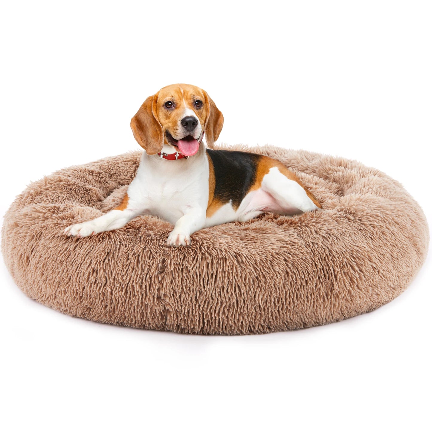 Calming Dog Bed Washable Anti-Slip Round Plush
