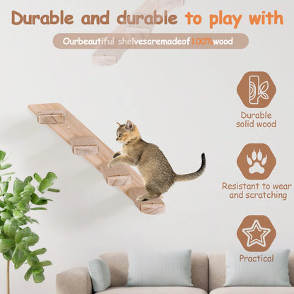 Wall Mounted Cat Climbing Frame for Cats Perch Shelves