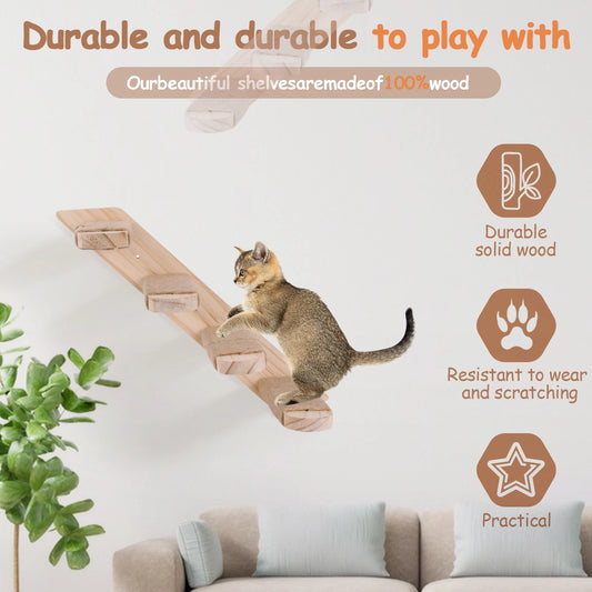 Wall Mounted Cat Climbing Frame for Cats Perch Shelves
