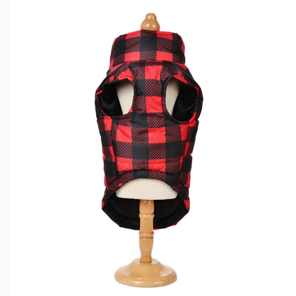 Plaid Print Jacket With Zipper Waterproof Winter