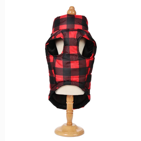 Plaid Print Jacket With Zipper Waterproof Winter