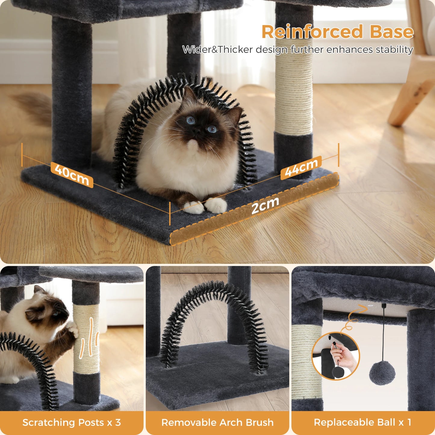 Cat Tower Condo with Perch Cozy Hammock