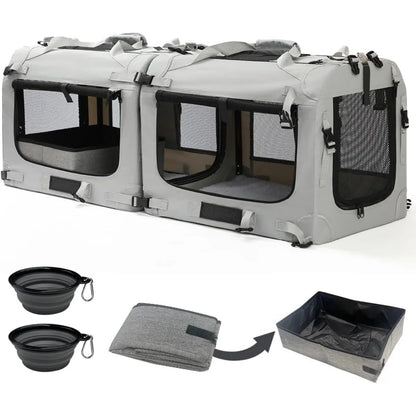 Foldable Pet Carrier for Car Travel, Accessories