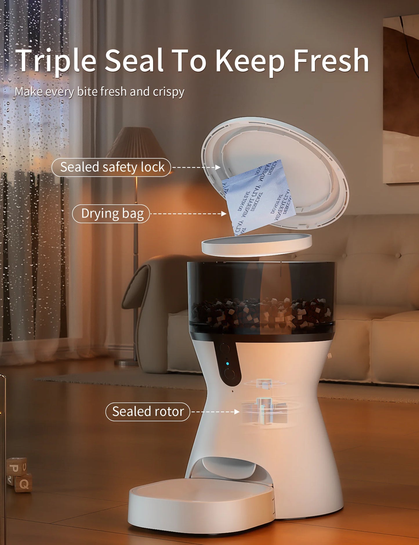 Automatic Cat Feeder Voice Recorder, Programmable Portion