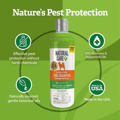 Flea and Tick Dog Shampoo Natural Plant Extracts Safe 12oz