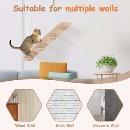 Wall Mounted Cat Climbing Frame for Cats Perch Shelves