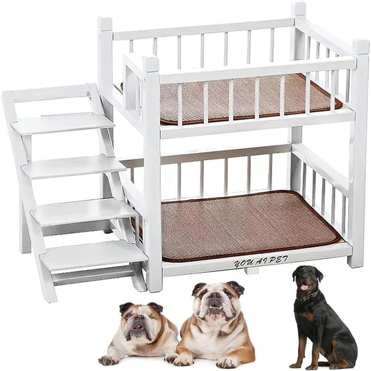 Dog Bunk Bed with Stairs
