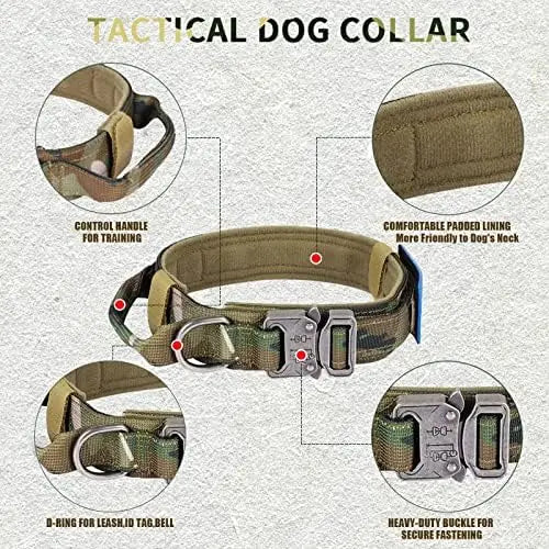 Tactical Dog Collar Set with USA Flag & Military Design