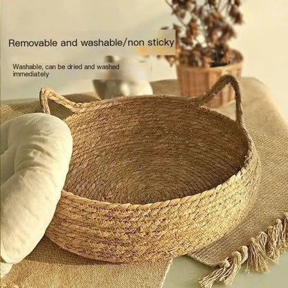 Rattan Cat Nest Universal Warm Pad Removable Washable