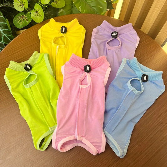 Highly Elastic Adjustable Cat Neutering Recovery Clothes for Post-surgery