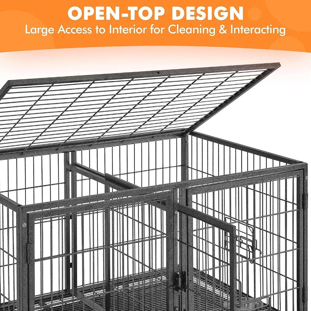 Stackable Dog Crate 42'' Heavy Duty Large Dog Crate