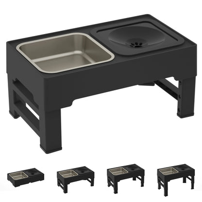 Slow Feed/Water Bowls Anti Knock Adjustable Height