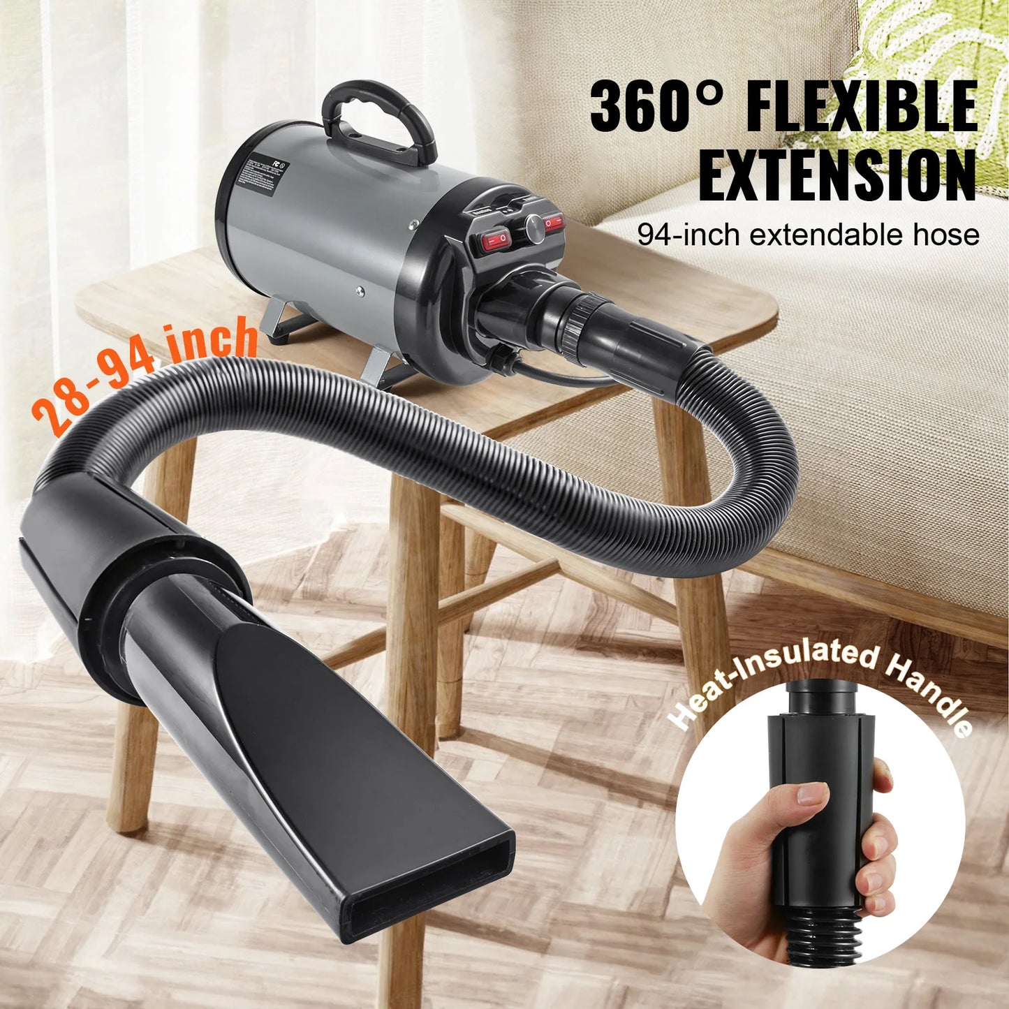 Dog Blow Dryer Adjustable Speed Temperature Control