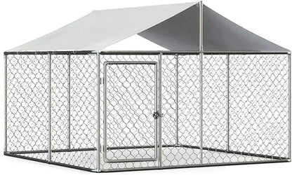 Large Outdoor Kennel Fully Covered Roof Metal Galvanized