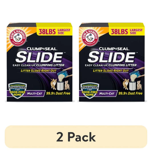 (2 or 1 pack) ARM & HAMMER Clump & Seal SLIDE Cat Litter