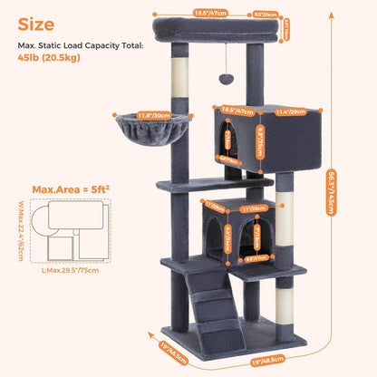 Cat Tower Condo with Perch Cozy Hammock
