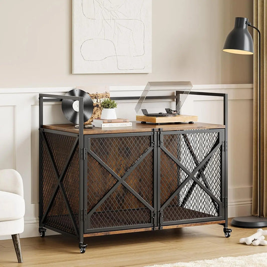 Large Wooden Dog Crate Furniture, Decorative Table