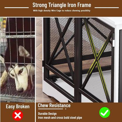 Dog Crate Furniture for X Large Breed Double Doors