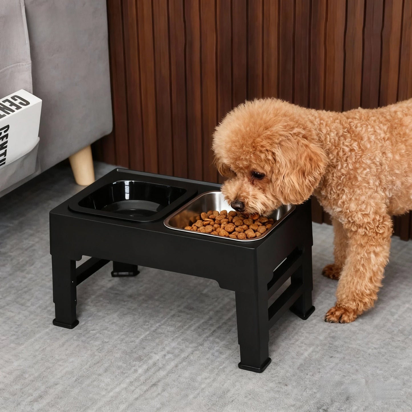Adjustable Stainless Steel Pet Bowl Table,  Non-Slip Design