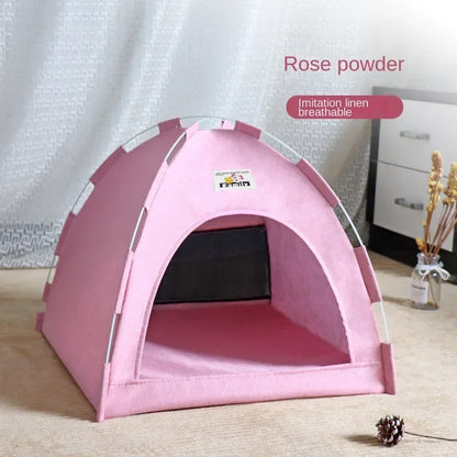Pet Tent Bed Canvas Semi-enclosed Sleeping Bed