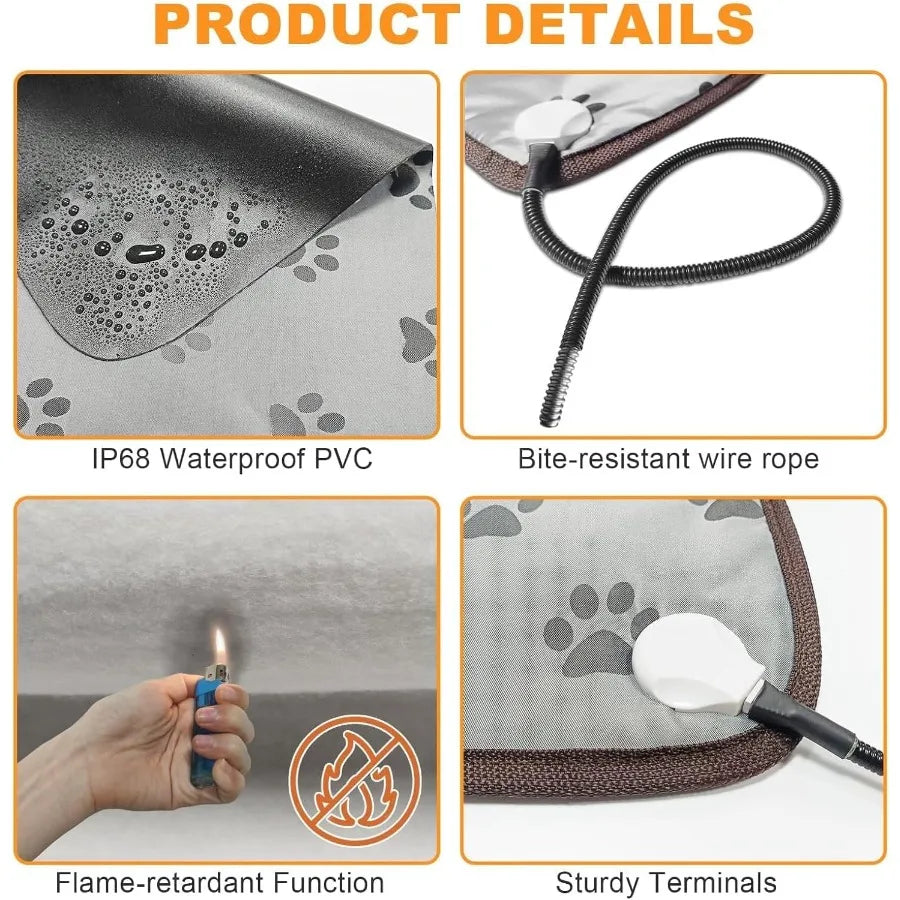 Extra Large Dog Heating Pad 47×30in Waterproof/Temperature Control