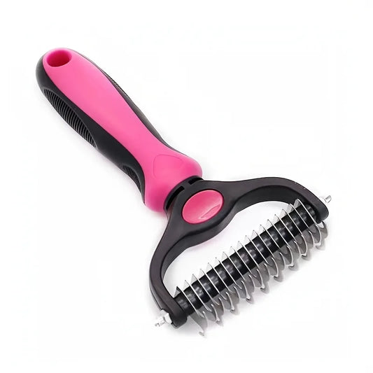 Dual-Sided Pet Grooming Brush, Deshedding, Detangling Tool
