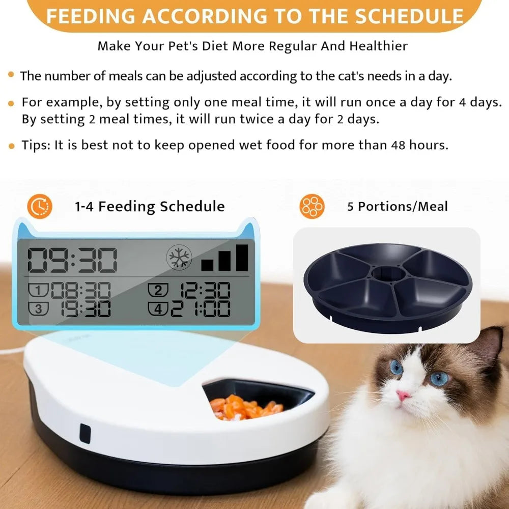 Cat Wet Food Automatic Feeder with Timer