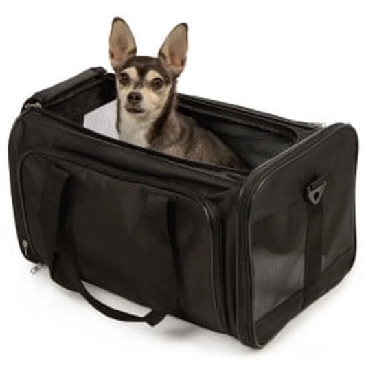 Expandable Pet Travel Airplane Compliant Zippered Mesh Panels Medium