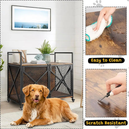 Large Wooden Dog Crate Furniture, Decorative Table
