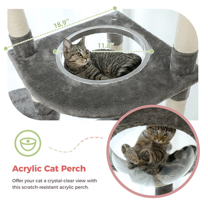 Floor to Ceiling Cat Tower, Scratching Posts, Condo, Hammock