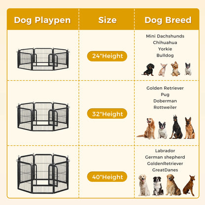 Heavy Duty Puppy Exercise Pen for Yard, RV Camping 8pc