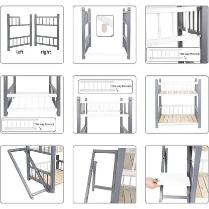 Dog Bunk Bed with Stairs