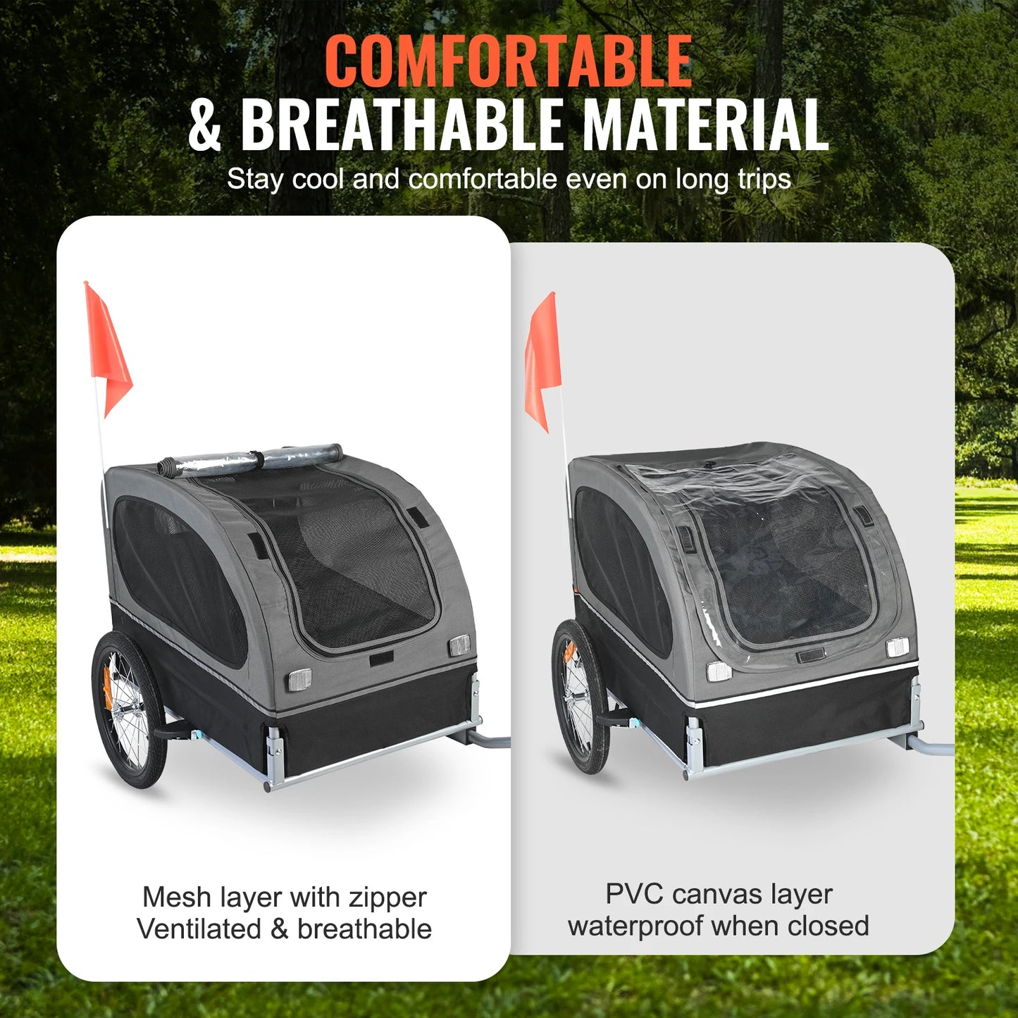 Pet Bicycle Carrier,Wheels/Coupler/Reflectors/Flag