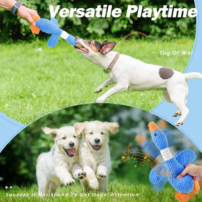 Goose Dog Toy for Aggressive Chewers Crinkle Squeaky