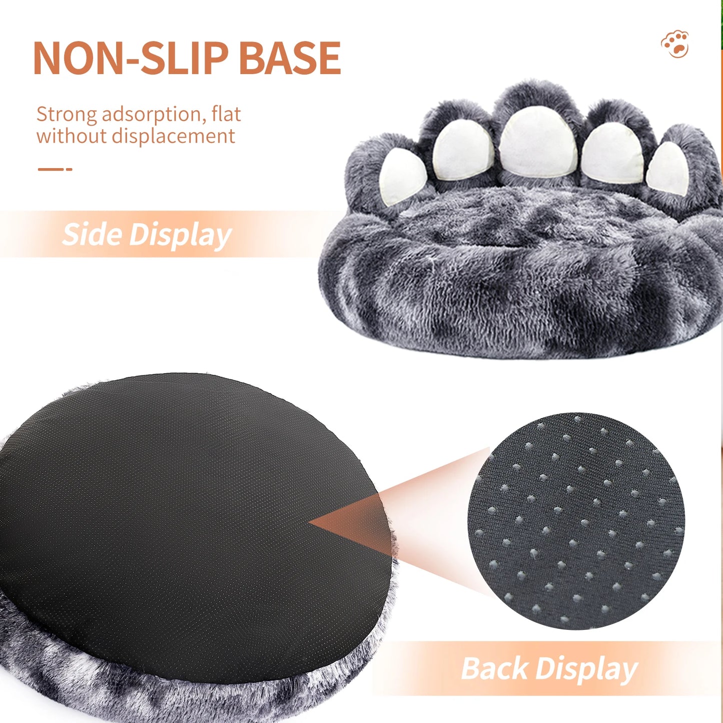 Cozy Comfy Dog Bed Paw Shape Warm
