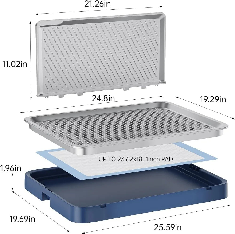Indoor Dog Potty Tray with High Wall,25.59"X19.69"