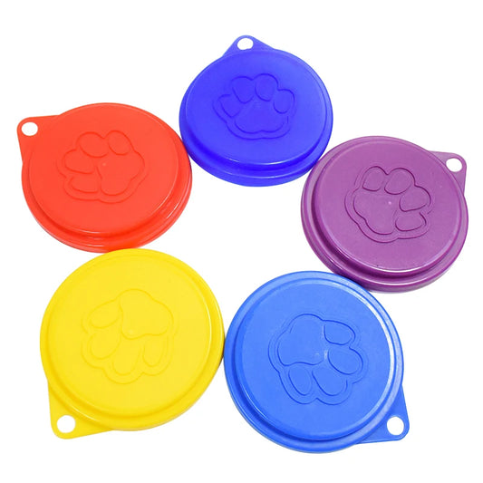 2 Pcs Reusable Pet Can Food Covers Random Color